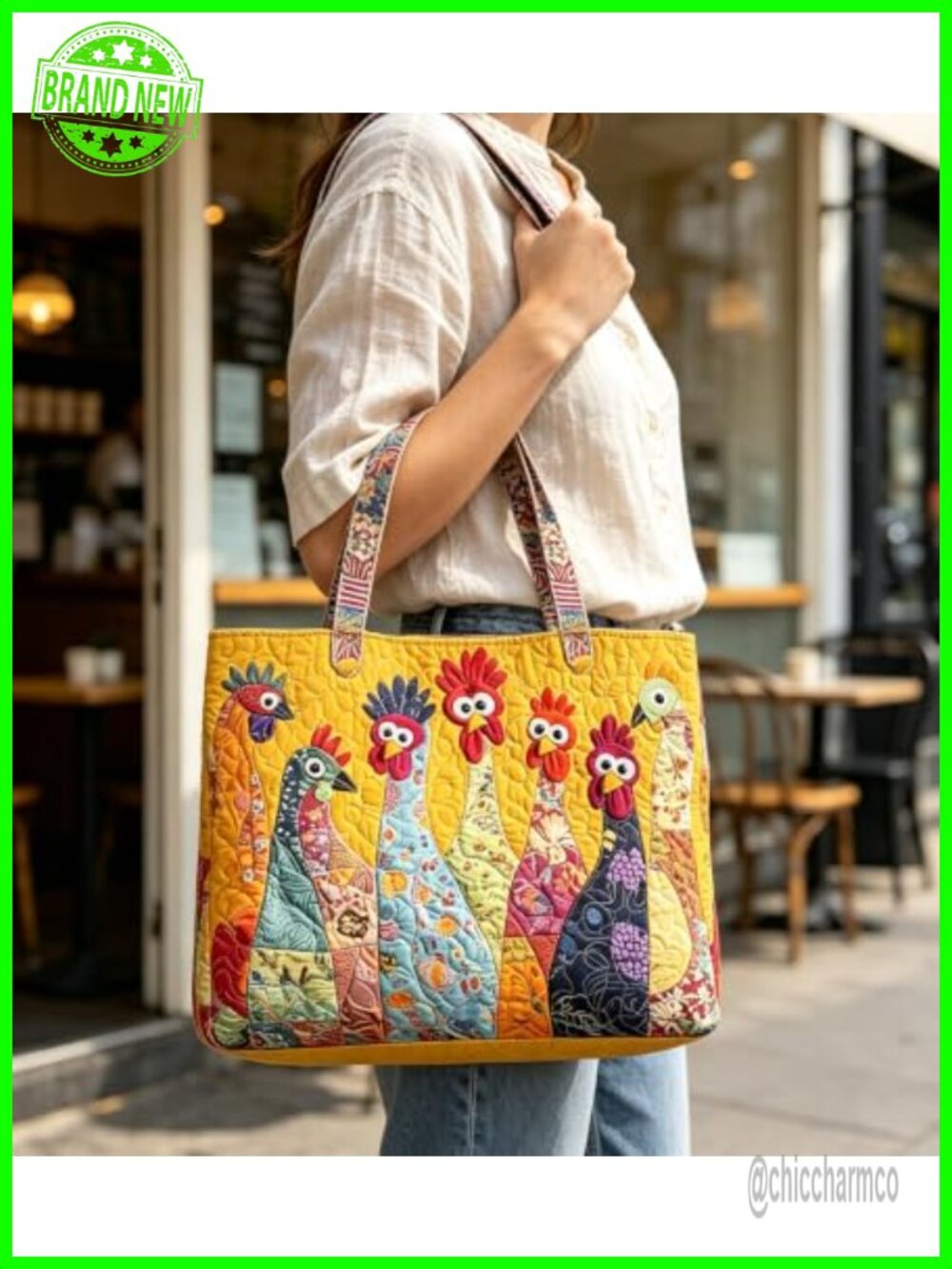 Quilted Tote Bag Vintage Everyday Handbag Aesthetic